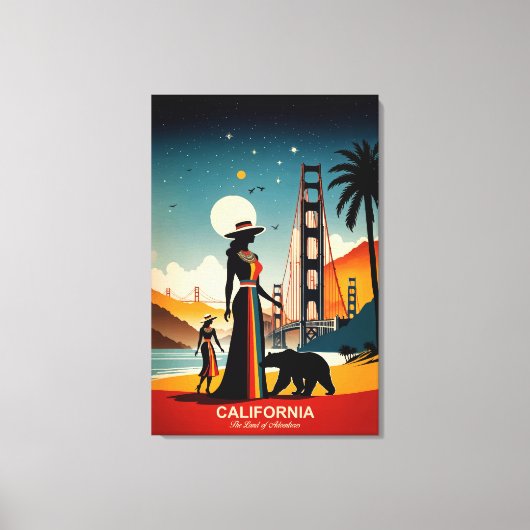 Californië: het land van de avonturen canvas afdruk (Voorkant)