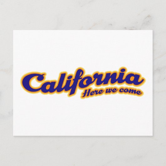 Californië - Hier komen we Briefkaart (Voorkant)