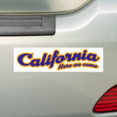 Californië - Hier komen we Bumpersticker (Op auto)