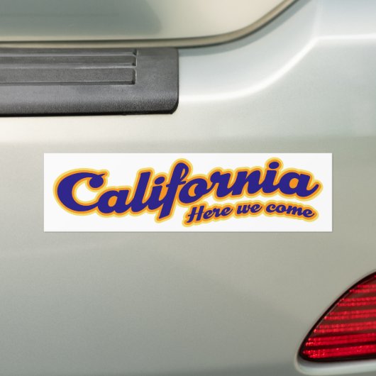 Californië - Hier komen we Bumpersticker (Op auto)