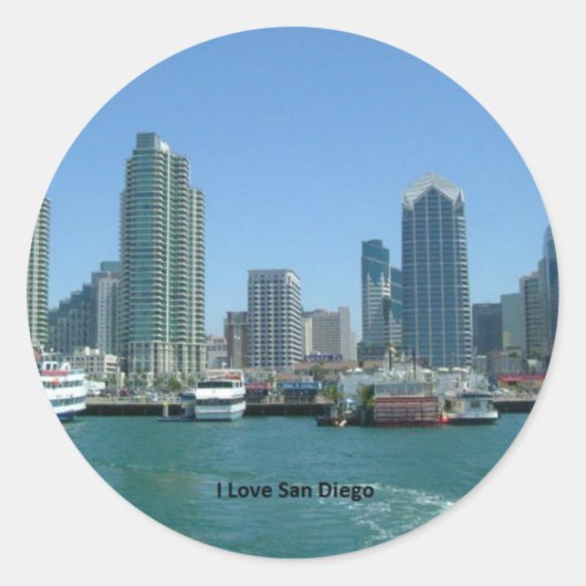 Californië: Ik hou van San Diego Ronde Sticker (Voorkant)