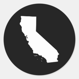Californië in het wit en zwart ronde sticker