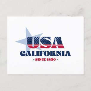 Californië in rood, wit en blauw Briefkaart
