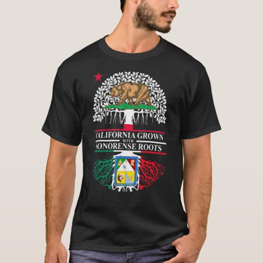 Californië is gegroeid met Sonorense Roots Mexico T-shirt (Voorkant)