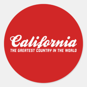 californië is het grootste land ter wereld ronde sticker