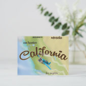 Californië  kaart en reisposter (Staand voorkant)