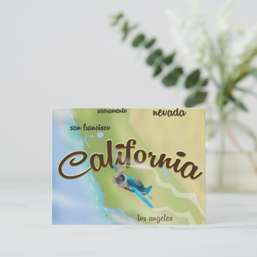 Californië  kaart en reisposter (Staand voorkant)