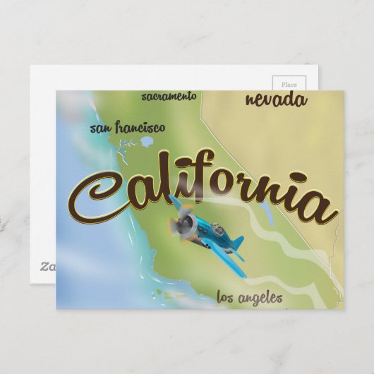 Californië  kaart en reisposter (Voorkant / Achterkant)