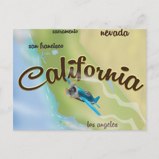 Californië  kaart en reisposter (Voorkant)