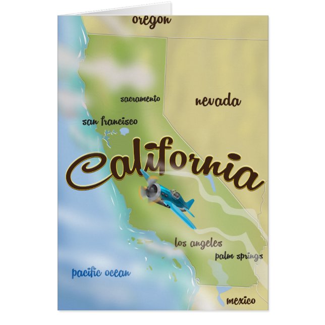 Californië  kaart en reisposter (Voorkant)