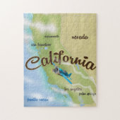 Californië  kaart en reisposter legpuzzel (Verticaal)