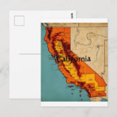Californië Kaart Illustratie (Voorkant / Achterkant)