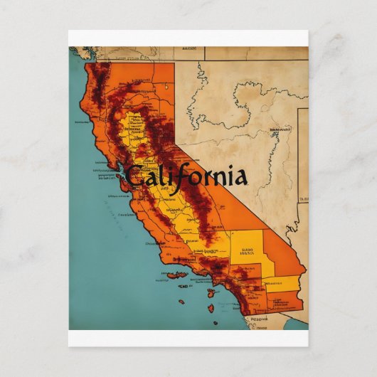 Californië Kaart Illustratie (Voorkant)
