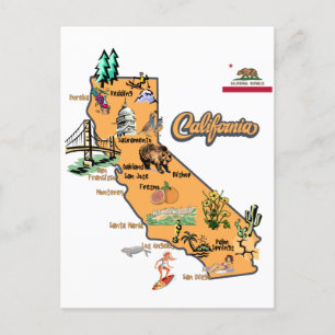 Californië Kaart met Toeristische Bestemmingen