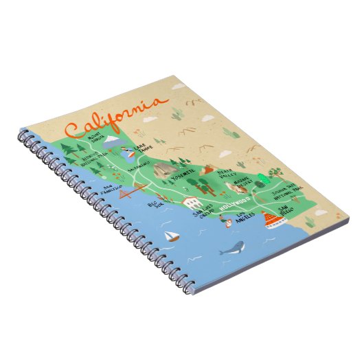 Californië Kaart Notitieboek (Rechterzijde)
