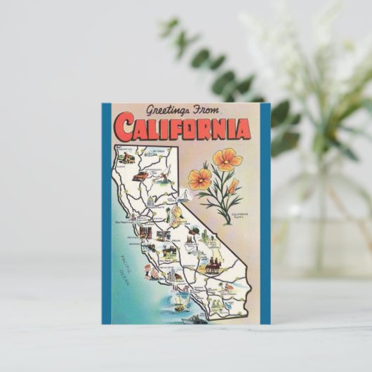  Californië Kaart USA Toerisme (Staand voorkant)