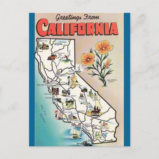  Californië Kaart USA Toerisme (Voorkant)