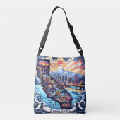 Californië Kaart Vector Kunst Crossbody Tas (Achterkant)