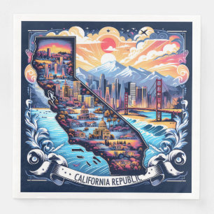 Californië Kaart Vector Kunst Servet