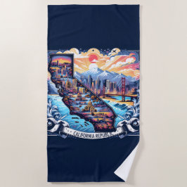 Californië Kaart Vector Kunst Strandlaken