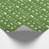 Californië kerstpatroon Schattige groen en wit Cadeaupapier (Hoek)