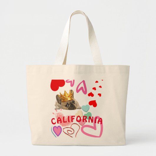 Californië King Hondenliefhebber Trendy Zomerreize Grote Tote Bag (Voorkant)