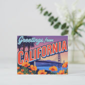 Californië Klaproos en Brug Briefkaart (Staand voorkant)