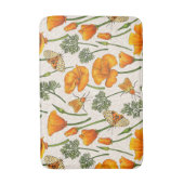 Californië klaprozen en motten op off white 2 badmat (Voorkant Verticaal)