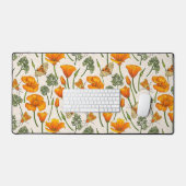 Californië klaprozen en motten op off white 2 bureaumat (Keyboard & Muis)