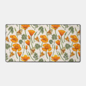 Californië klaprozen en motten op off white 2 bureaumat (Voorkant)