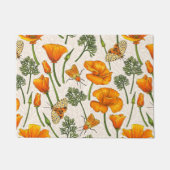 Californië klaprozen en motten op off white 2 deurmat (Voorkant)