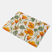 Californië klaprozen en motten op off white 2 deurmat (Schuin)