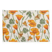 Californië klaprozen en motten op off white 2 kussensloop (Achterkant-Rechts)