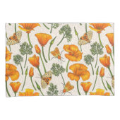 Californië klaprozen en motten op off white 2 kussensloop (Voorkant-Rechts)