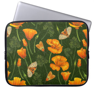 Californië klaprozen en motten op off white 2 laptop sleeve