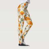 Californië klaprozen en motten op off white 2 leggings (Rechts)