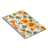 Californië klaprozen en motten op off white 2 notitieboek (Rechterzijde)