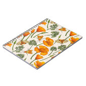 Californië klaprozen en motten op off white 2 notitieboek (Linkerzijde)