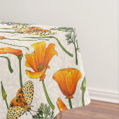 Californië klaprozen en motten op off white 2 tafelkleed (Voorbeeld)
