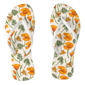 Californië klaprozen en motten op off white 2 teenslippers (Voetbed)