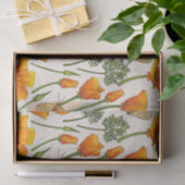 Californië klaprozen en motten op off white 2 tissuepapier (Geschenk)