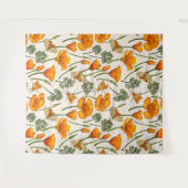 Californië klaprozen en motten op off white 2 wandkleed (Voorkant (horizontaal))