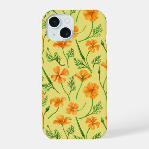 Californië klaprozen, zomerbloemen, oranje wild iPhone 15 case