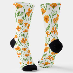 Californië klaprozen, zomerbloemen, oranje wild sokken