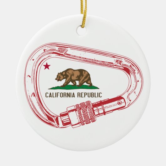 Californië-klimmer Carabiner Keramisch Ornament (Voorkant)