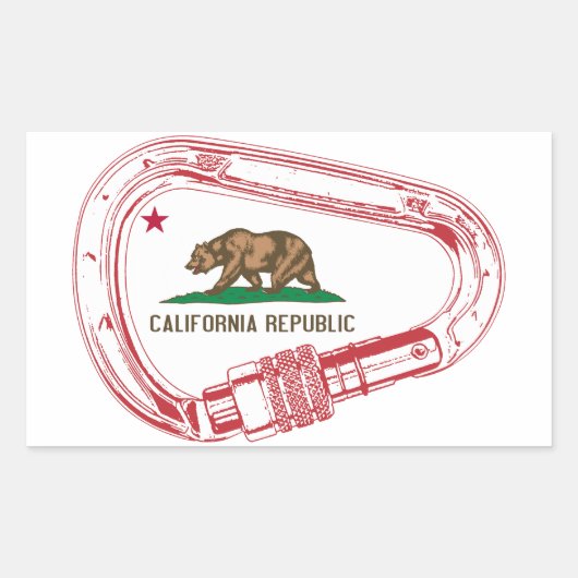 Californië-klimmer Carabiner Rechthoekige Sticker (Voorkant)