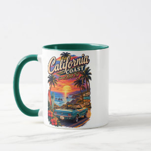 Californië Kust Zonsondergang Wegreis Koffiemok Mok