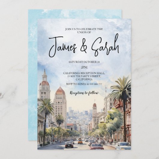 Californië Landschap Huwelijksbestemming Kaart (Voorkant / Achterkant)