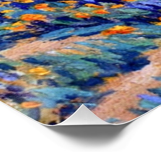 Californië-landschap met papavers en lupine perfect poster (Hoek)