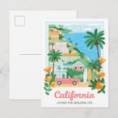 Californië leven de Golden Life Summer Travel Briefkaart (Voorkant / Achterkant)